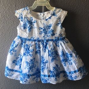 GEORGE Blue Flower Print Dress for Baby Girls 3-6M